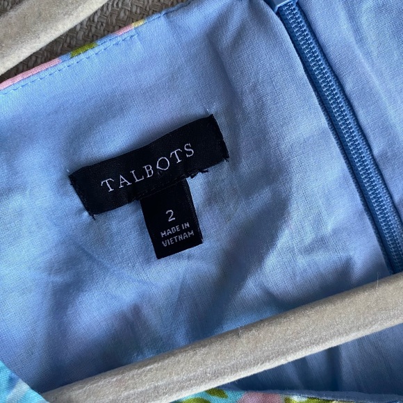 Talbots Dress Women’s 2 Voile Midi Dress Paisley Easter Pastel Floral - Picture 6 of 11